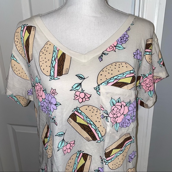 Wildfox Hamburger Floral V-Neck Shirt - Picture 3 of 10